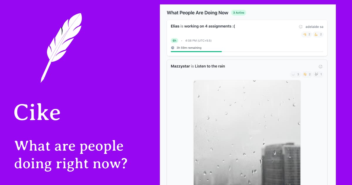 What People Doing Now? | Cike.app